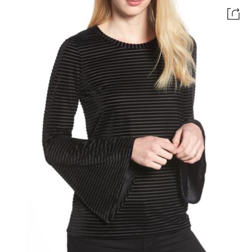 Michael kors velvet stripe bell sleeve